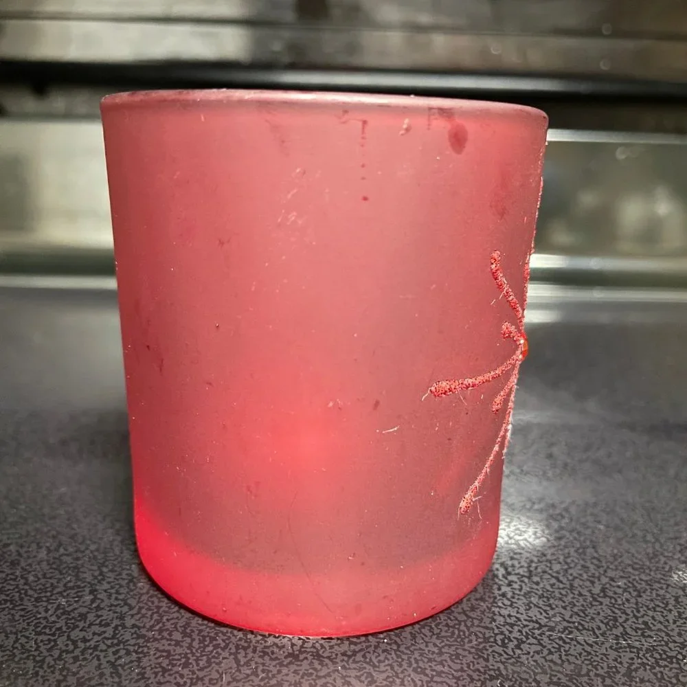 Red Starburst votive candle holder